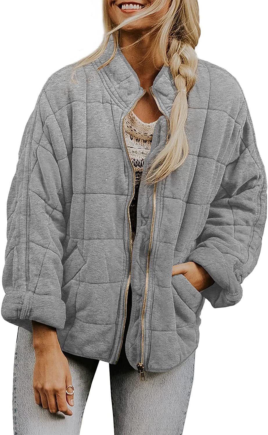Drune | Warm Plaid-Jacke mit Taschen für Frauen