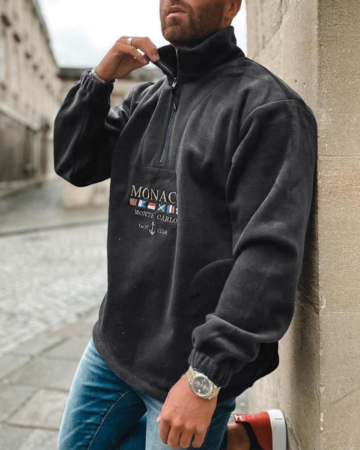Drune | Fleece Pullover Viertelreißverschluss Entspannter Schnitt Weich Und Warm