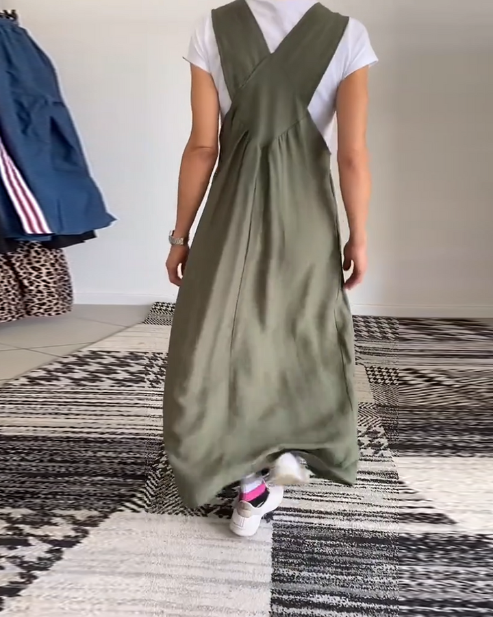 Drune | Kleid Lässig Einfarbig Hosenträger