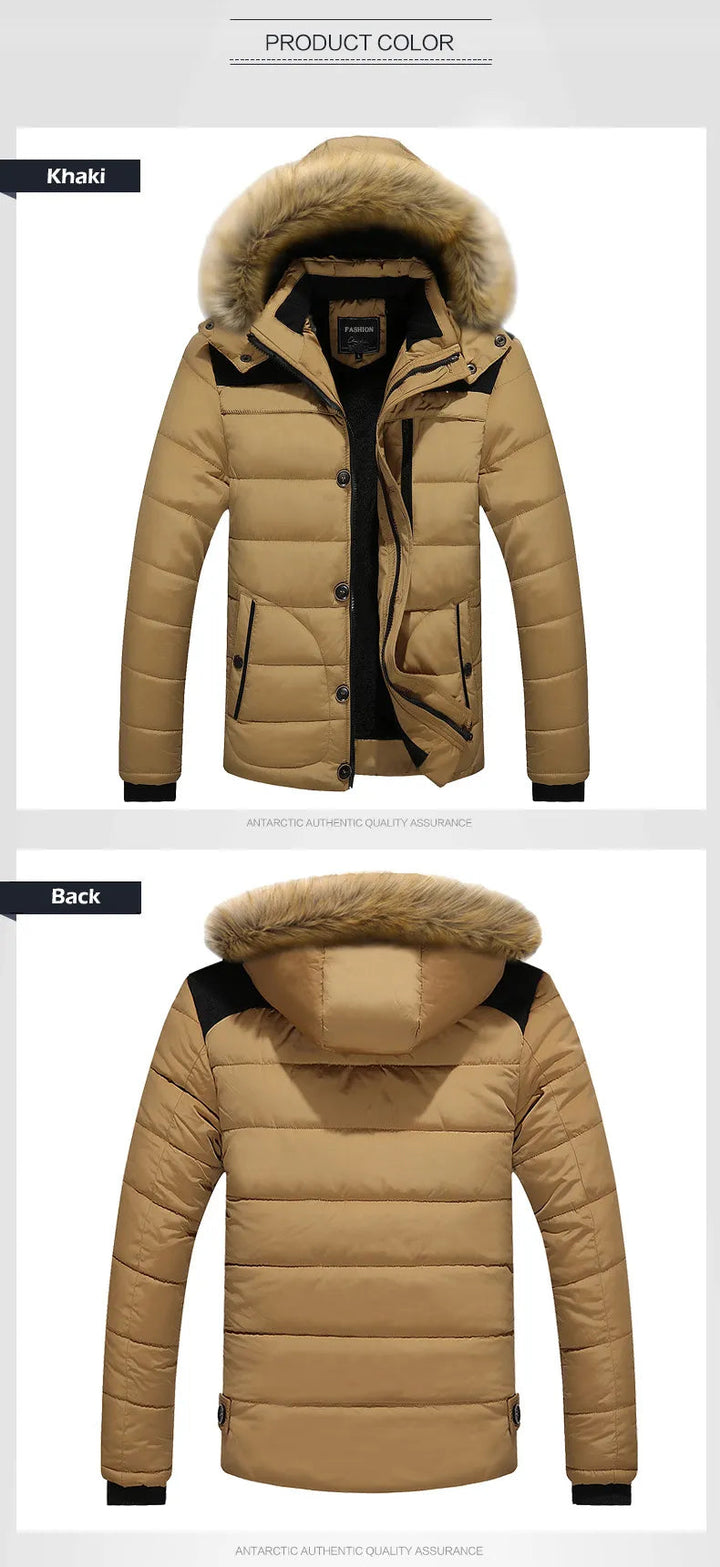Drune | Herren Daunenjacke mit Pelzkragen