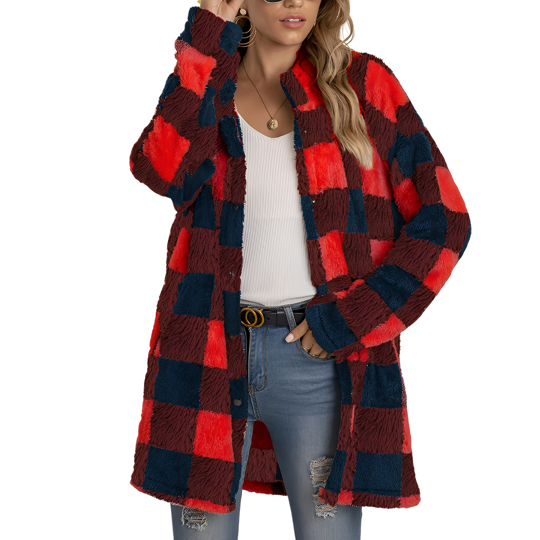 Drune | Stilvolle lange Damen-Karojacke