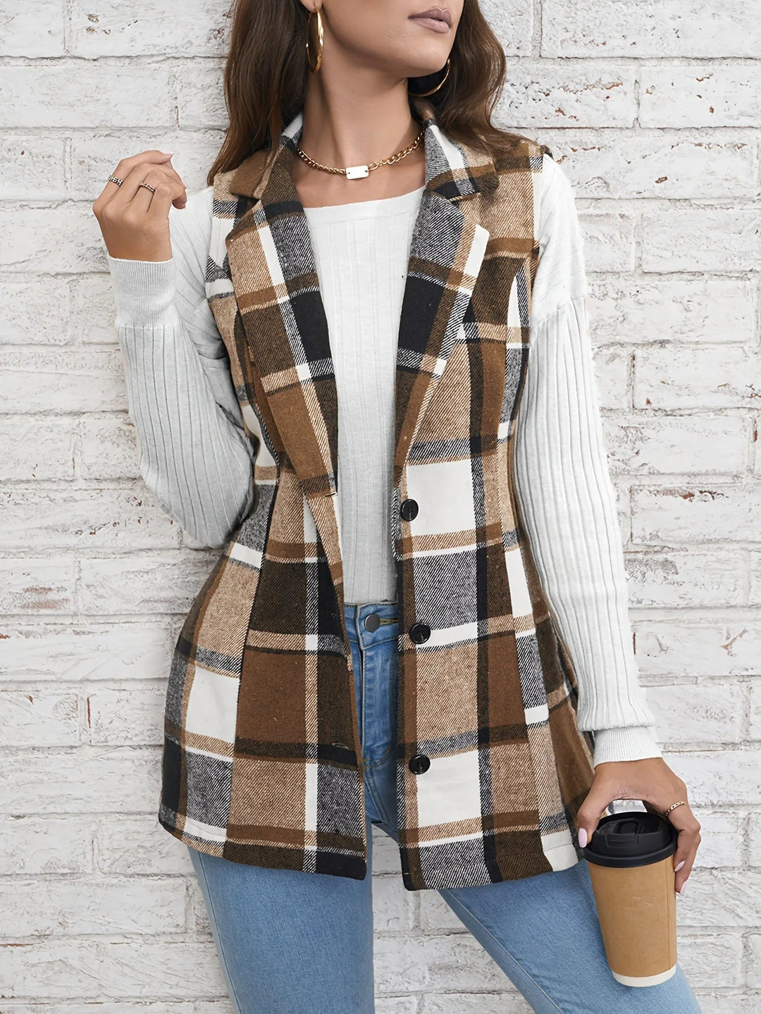 Drune | Wolle Plaid Weste