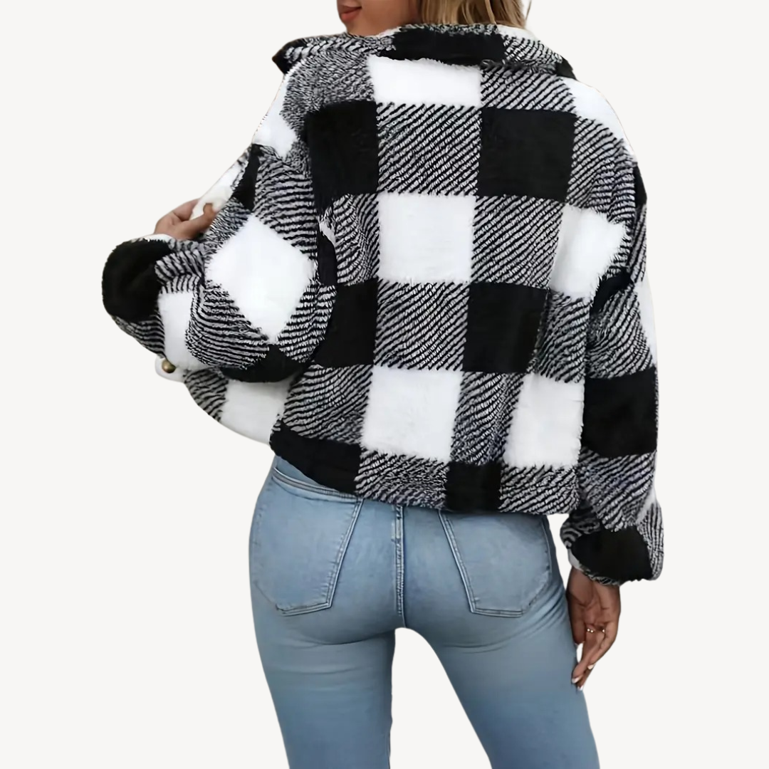 Drune | Damen Karierte Sherpa Jacke