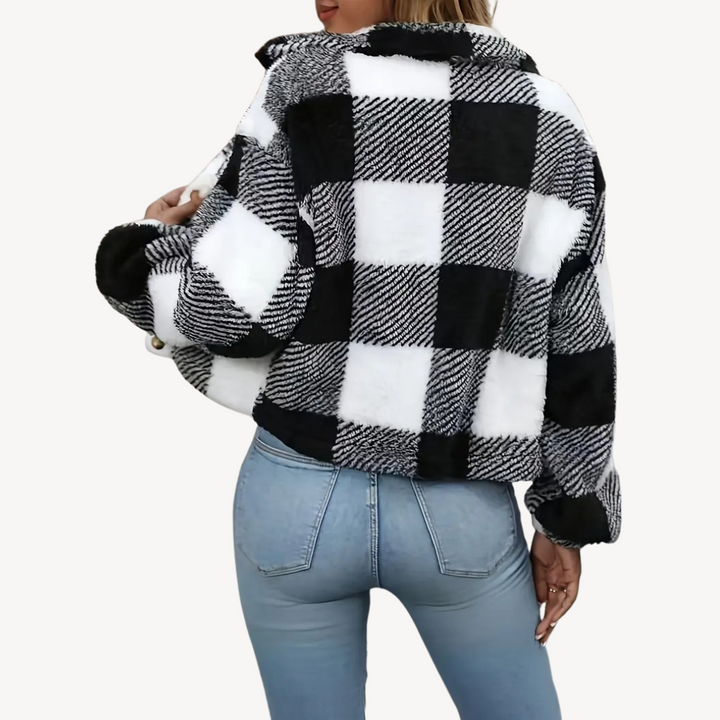 Drune | Damen Karierte Sherpa Jacke