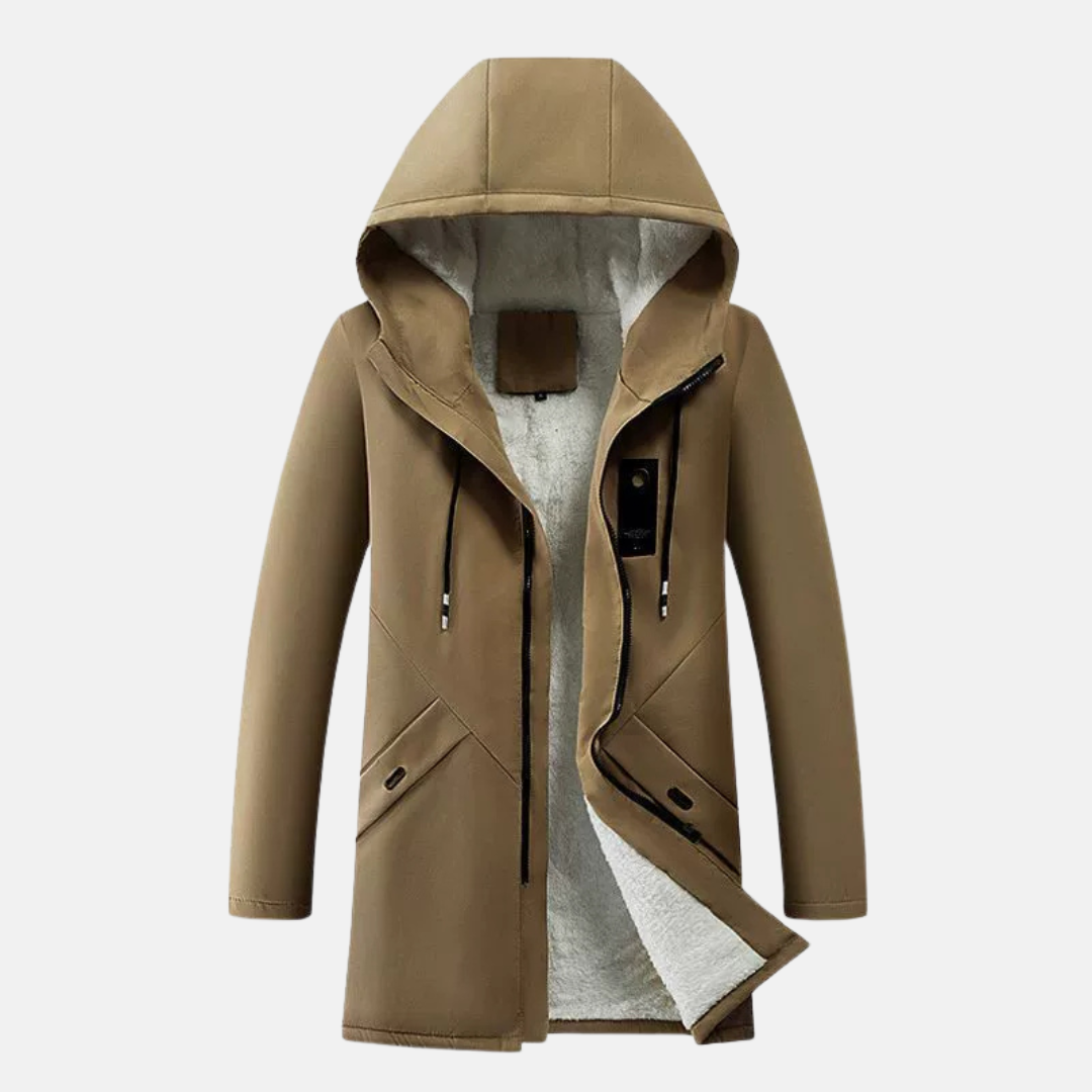 Drune | Kapuzenjacke - Mittellange Passform - Fleece-Fütterung - Winddicht Zip-Front Freizeitbekleidung