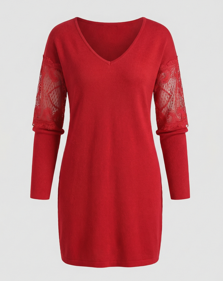 Schwarzes Blumen Mesh Midikleid | Drune