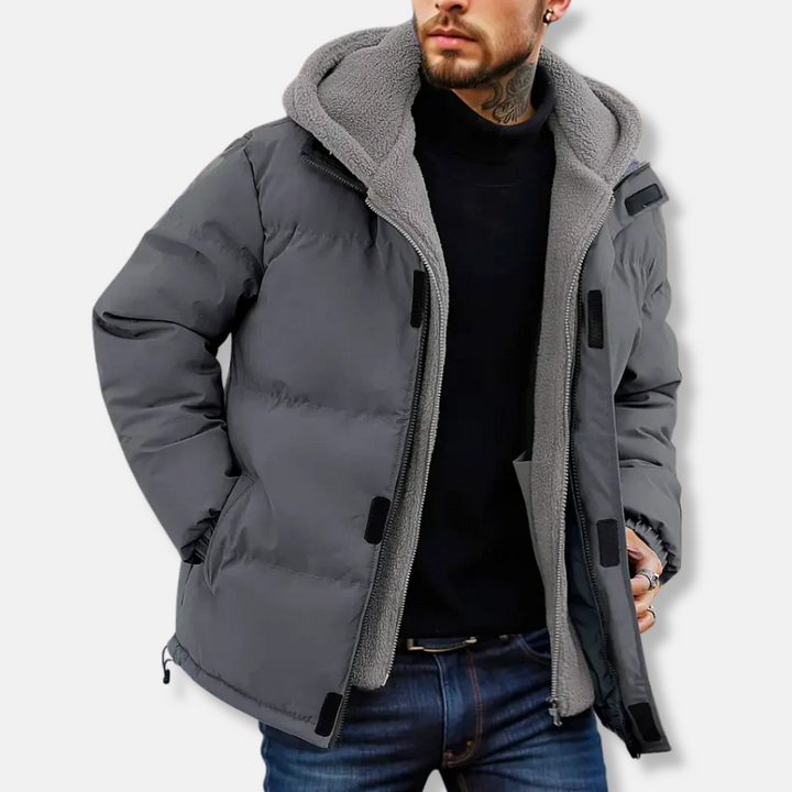 Drune | Pufferjacke - Steppdesign - Fleece-Futterkapuze - Wasserabweisend - Regulär Fit