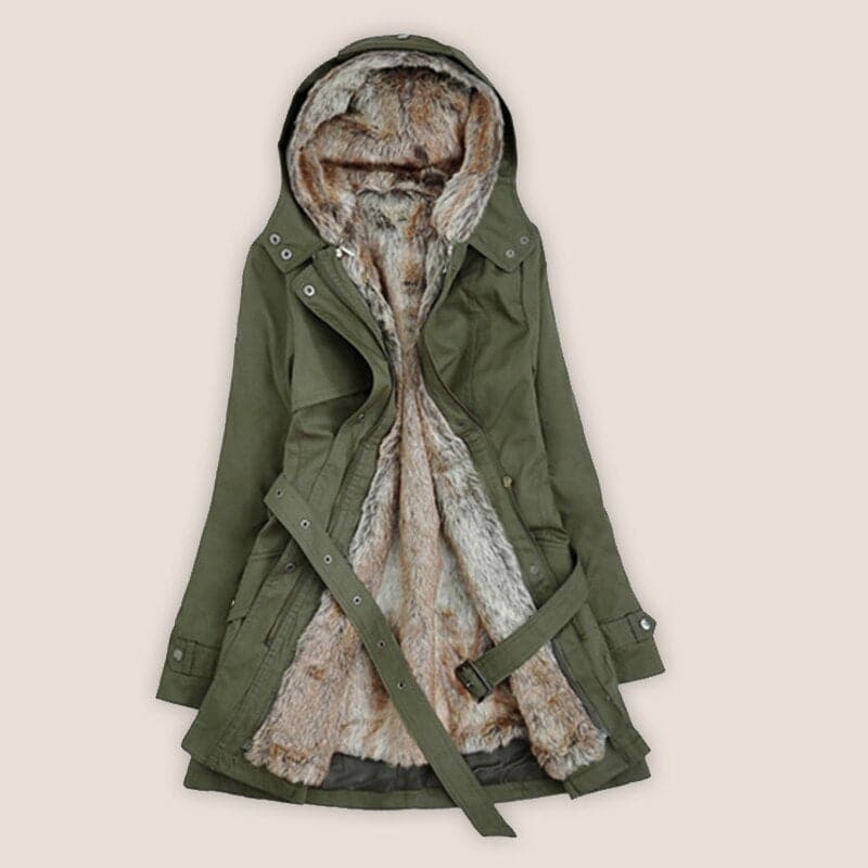 Drune | Kunstpelz gefütterter Parka Kapuze Mid Thigh Parka