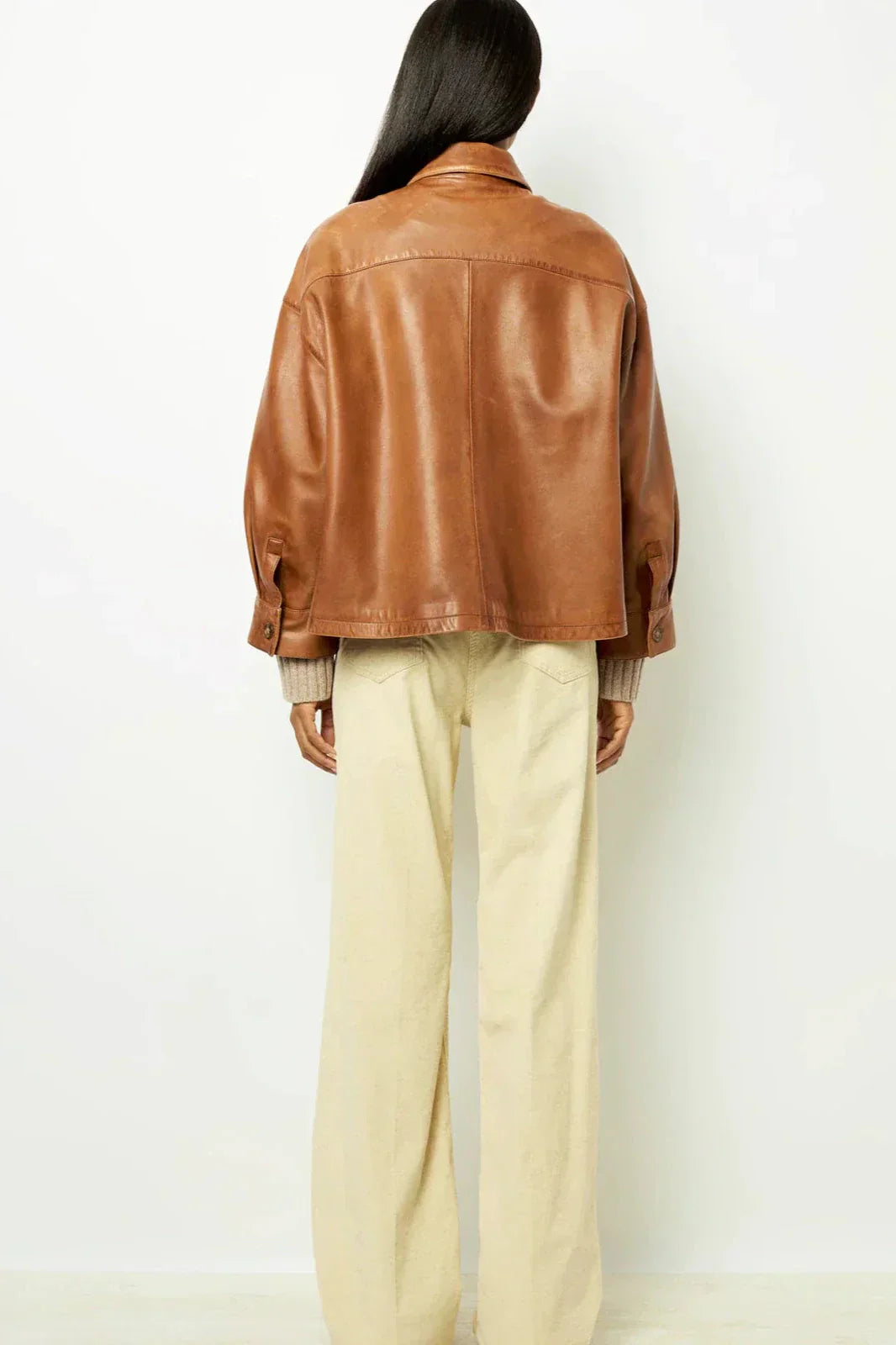 Drune | Boxy Leder Kurzjacke