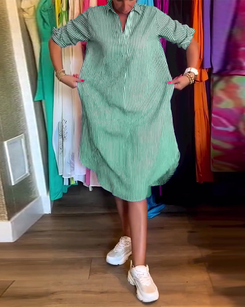 Drune | Gestreiftes Hemdkleid In Lässiger Passform