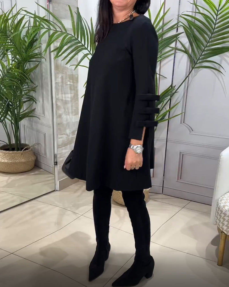 Drune | Knielanges Kleid mit Langen Ärmeln