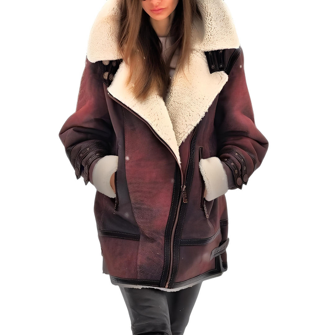 Drune | Elegante Damen-Lederjacke mit gemütlichem Futter