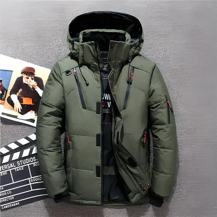 Drune | Herren Puffer Winterjacke - Mit Kapuze Design