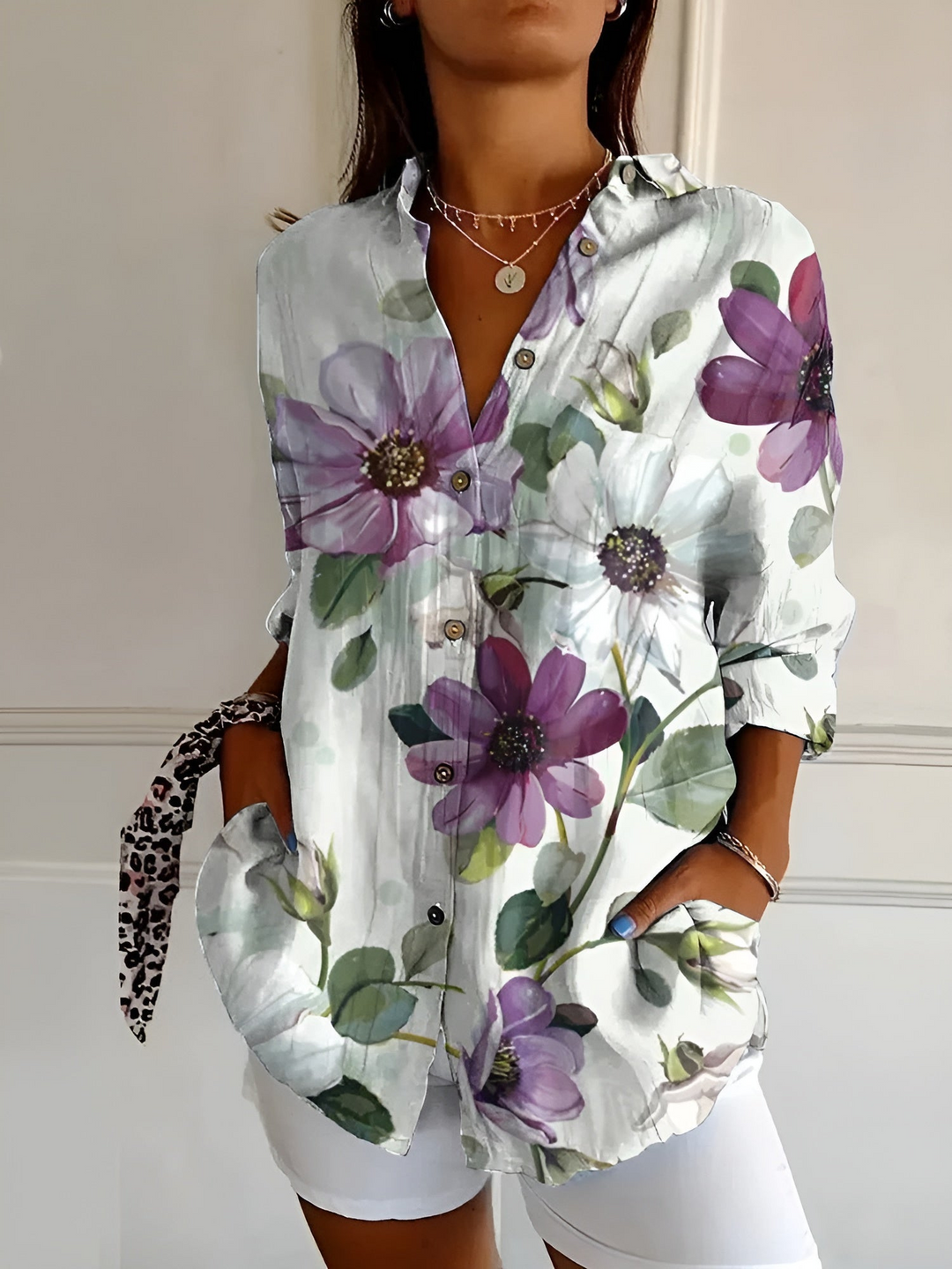 Drune | Damenbluse Elegante Luftige Bluse Mit Knöpfen Für Frauen