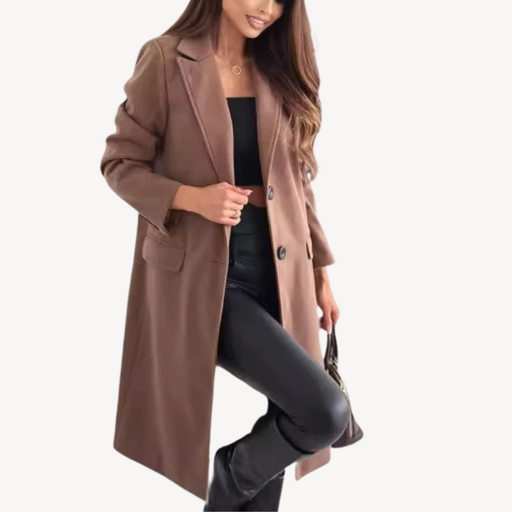 Drune | Damen Wollmischung Mantel mit Taschen