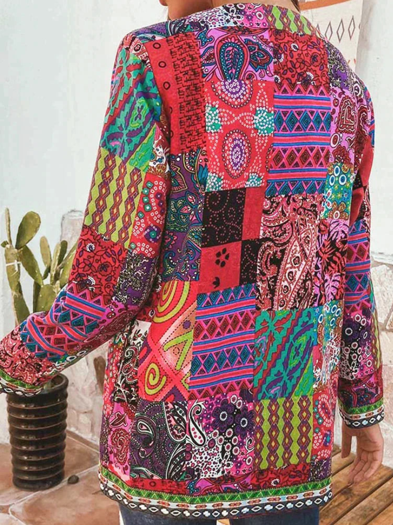 Drune | Damen Ethnischer Blumenmantel Jacke