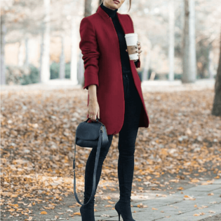 Drune | Longline Mantel - Offene Vorderseite - Taillierte Silhouette