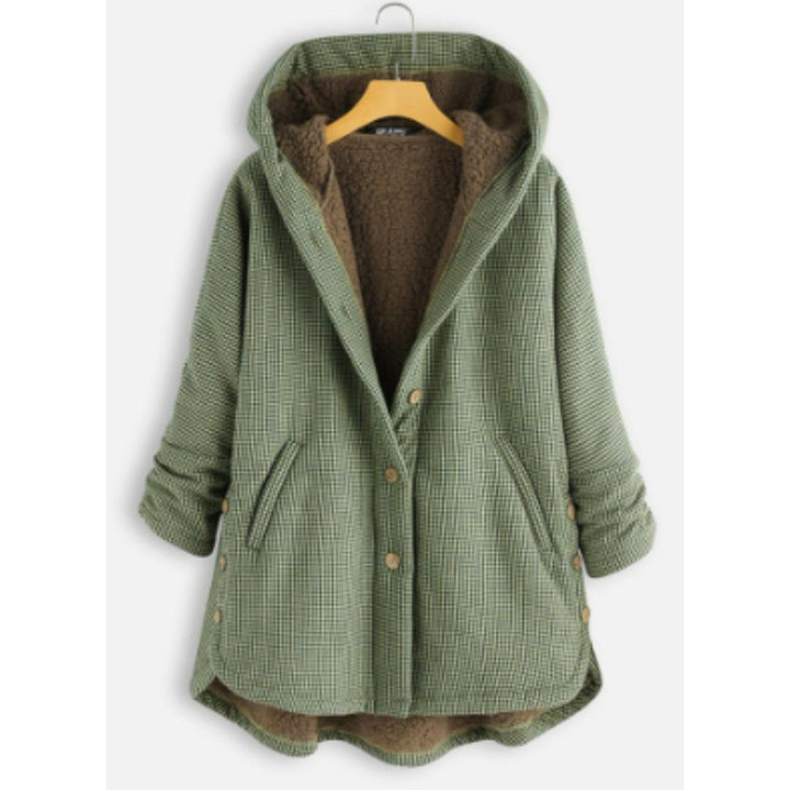 Drune | Kapuzen-Sherpa-Jacke - Fleecegefütterter Druckknopf-Mantel - Warme lässige Outdoor-Bekleidung Kanada