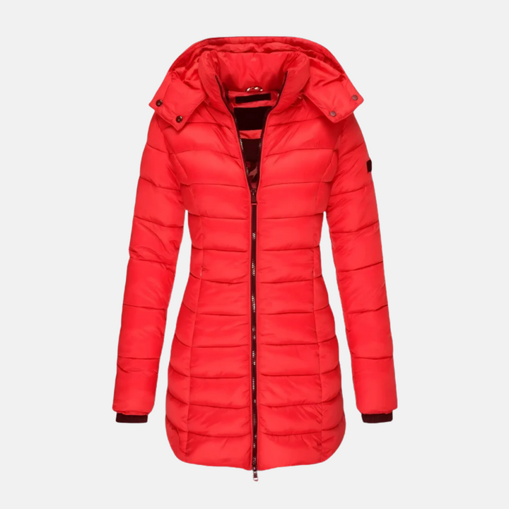 Drune | Pufferjacke - Slim Fit - Gepolstert - Mittellang - Mit Kapuze und Rippbündchen