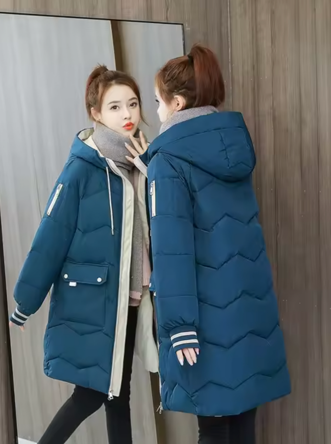 Drune | Lange Parka Baumwolljacke