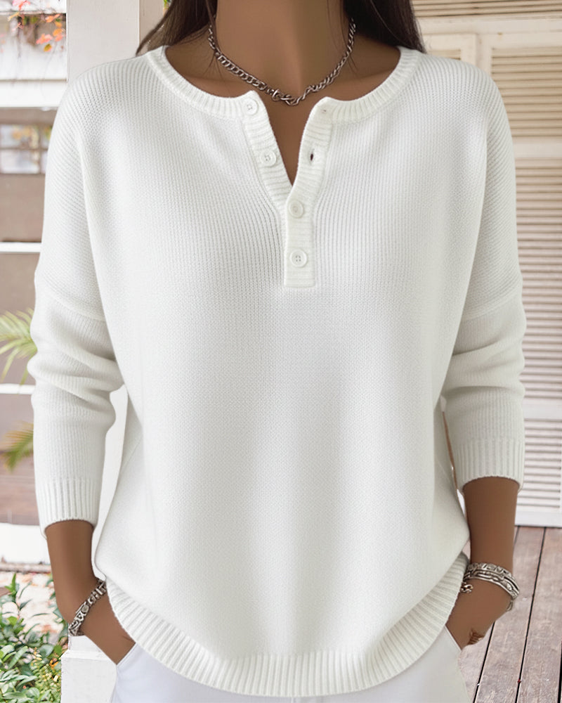 Drune | Einfarbiger Strickcardigan mit Knöpfen