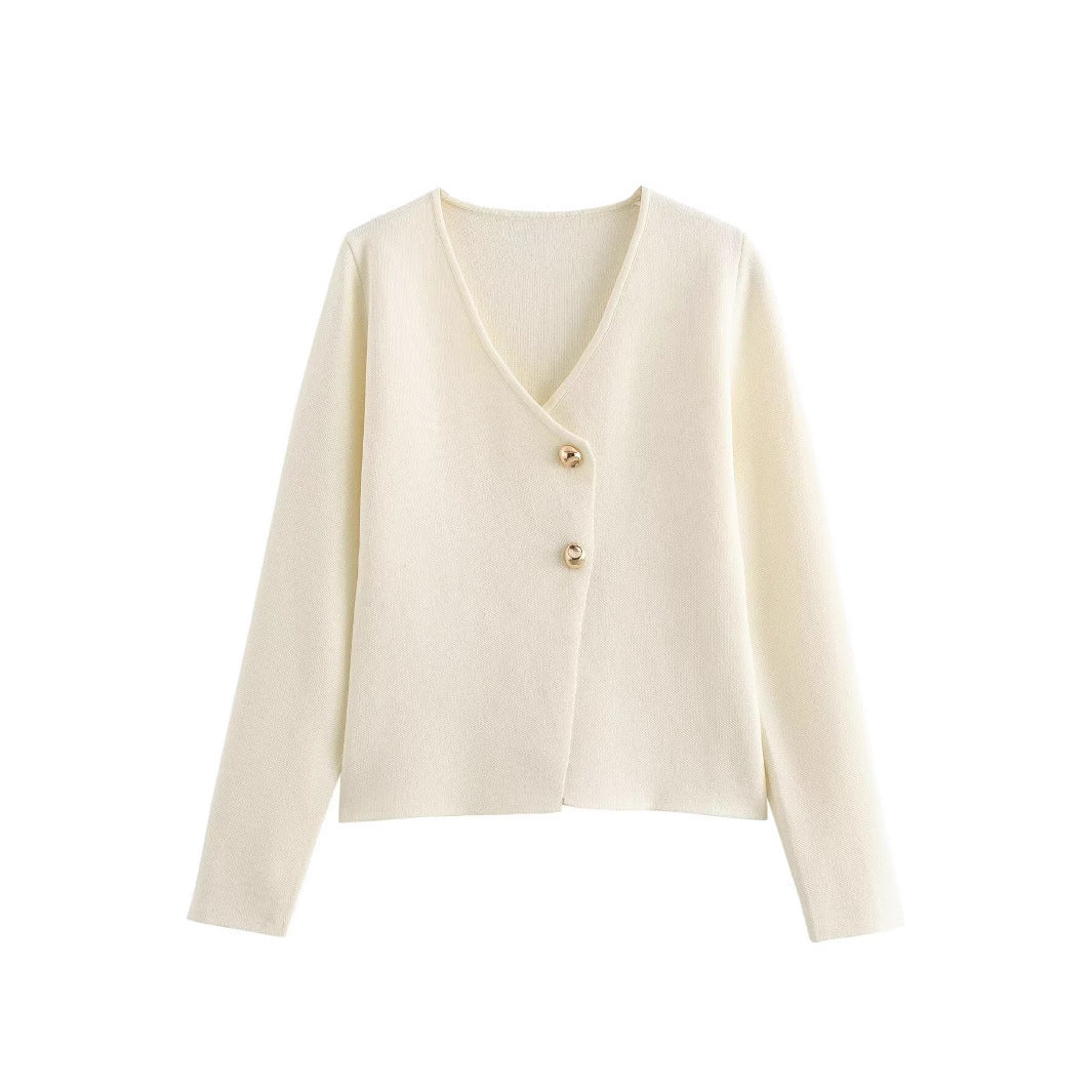Drune | Einfacher, figurschmeichelnder Strickcardigan für Frauen