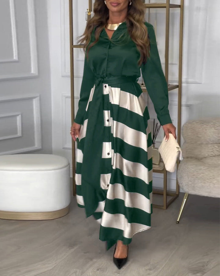 Drune | Kleid mit Streifenmuster und Reversriemen