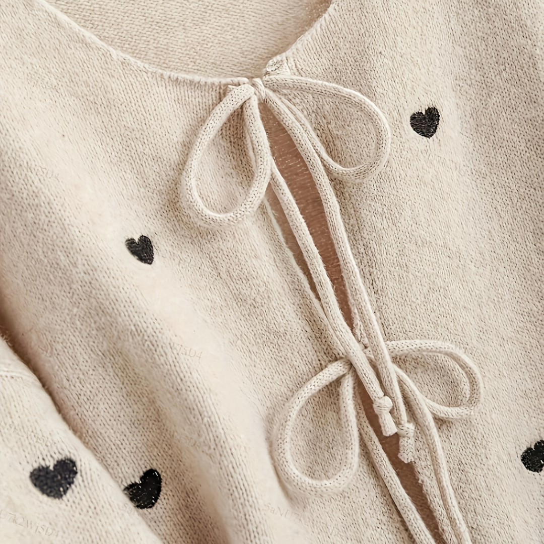 Drune | Herzdruck Baumwoll-Cardigan für Frauen