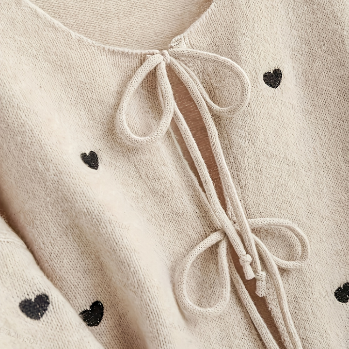 Drune | Herzdruck Baumwoll-Cardigan für Frauen