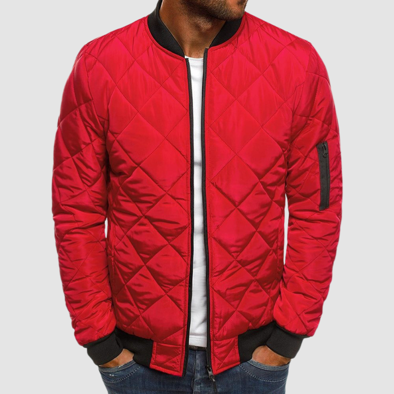 Drune | Herren Bomber Steppjacke - Reißverschluss vorne & Taschen an den Ärmeln