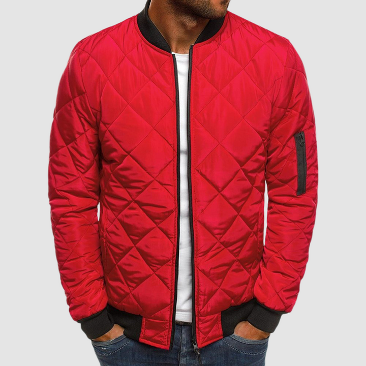 Drune | Herren Bomber Steppjacke - Reißverschluss vorne & Taschen an den Ärmeln