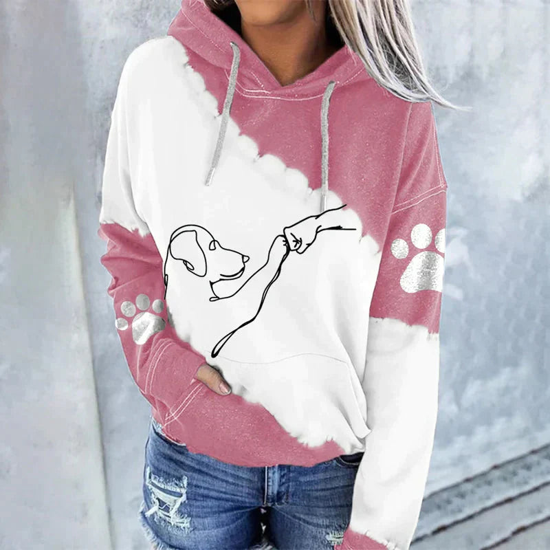 Drune | Trendiger lockerer Hoodie mit Hundeaufdruck