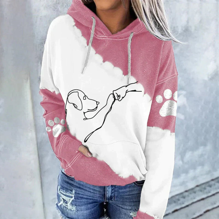 Drune | Trendiger lockerer Hoodie mit Hundeaufdruck