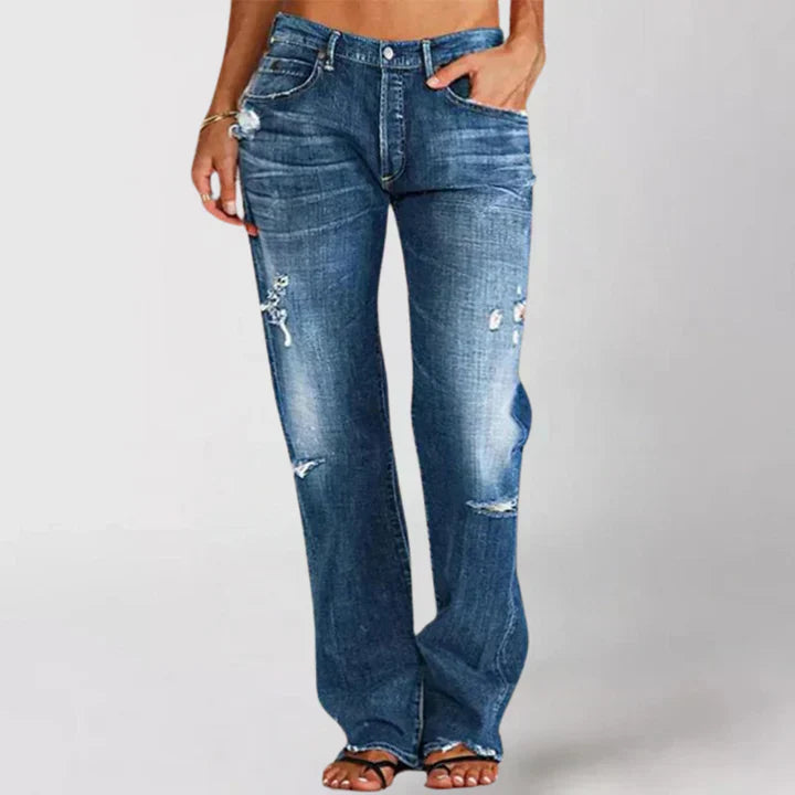 Drune | Lockere Jeans mit Weitem Bein für Frauen