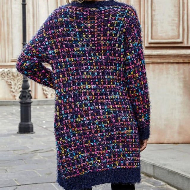 Drune | Farbiger Langer Cardigan Polyester Warm, Bequem
