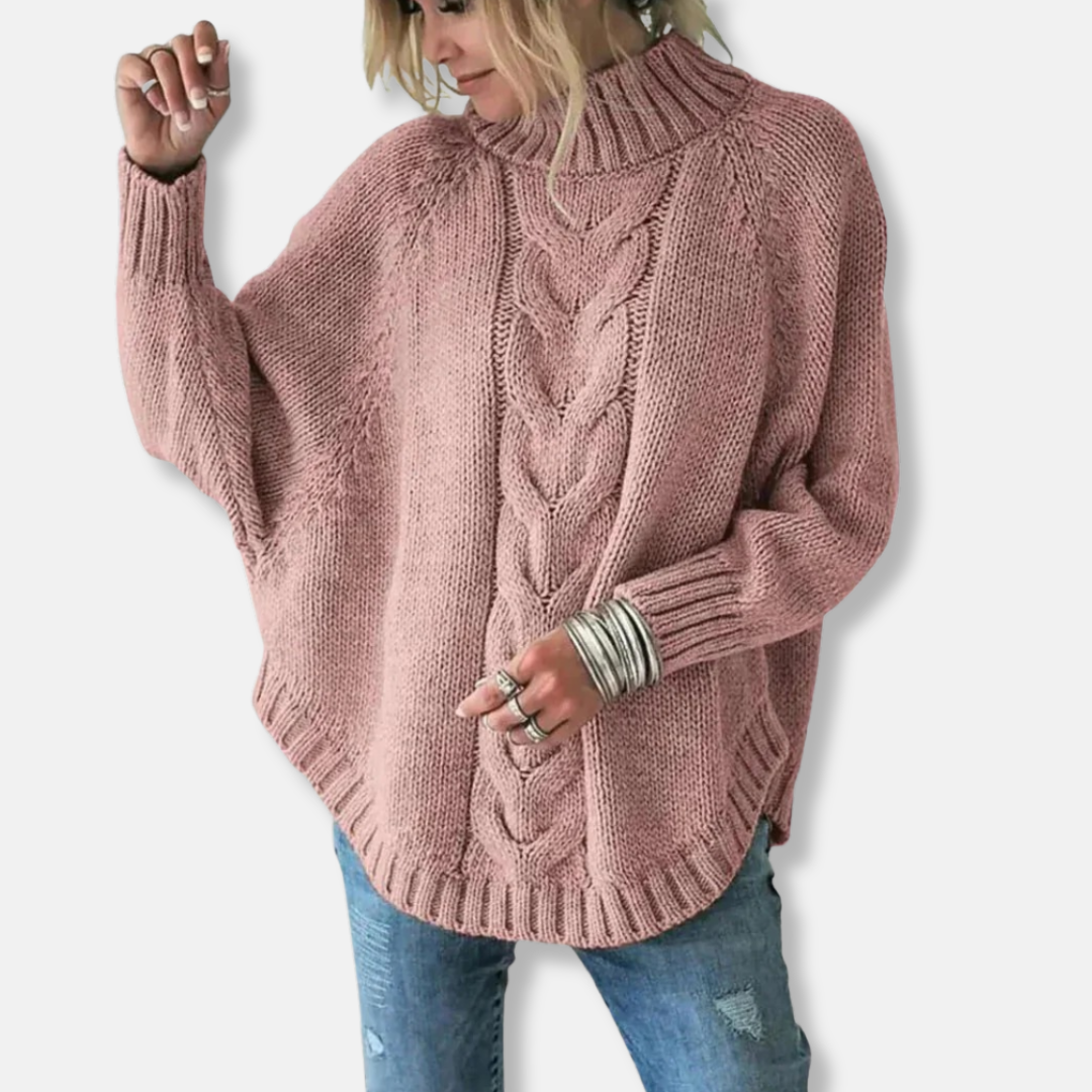 Drune | Wolle Übergröße Rollkragenpullover Kabelstrickpullover