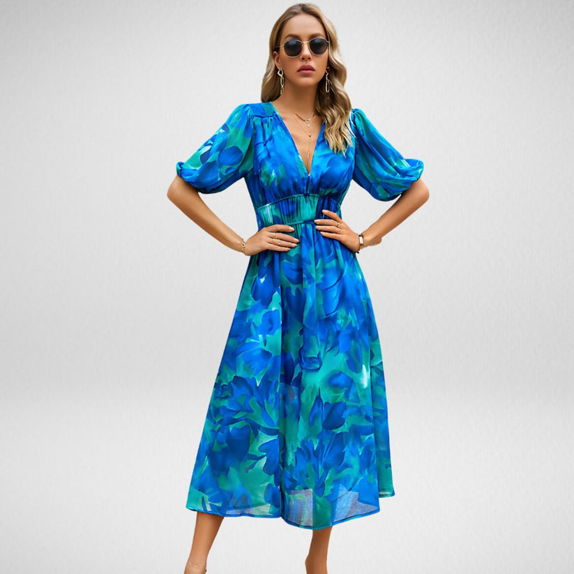 Drune | Midi Kleid Mit Dreiviertelärmeln