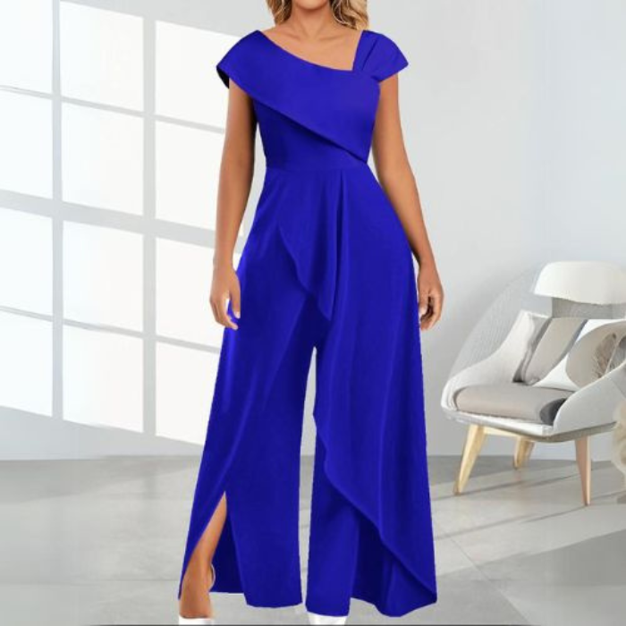 Drune | Eleganter Damen Jumpsuit Diagonale Asymmetrisches Design