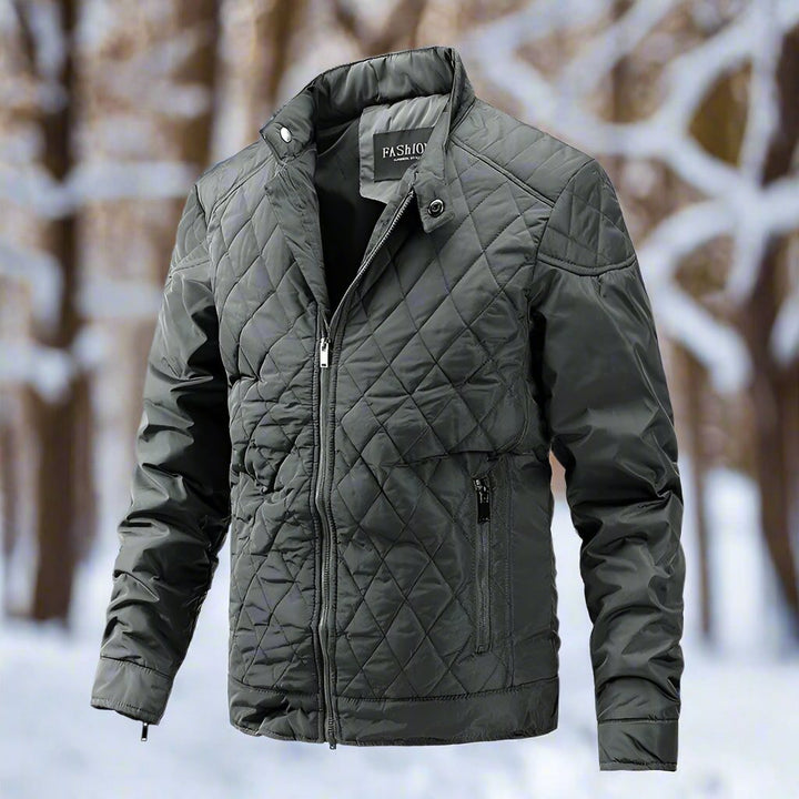 Drune | Gep Padded Jacke Diamant Gesteppt Stehkragen Reißverschluss Slim Fit