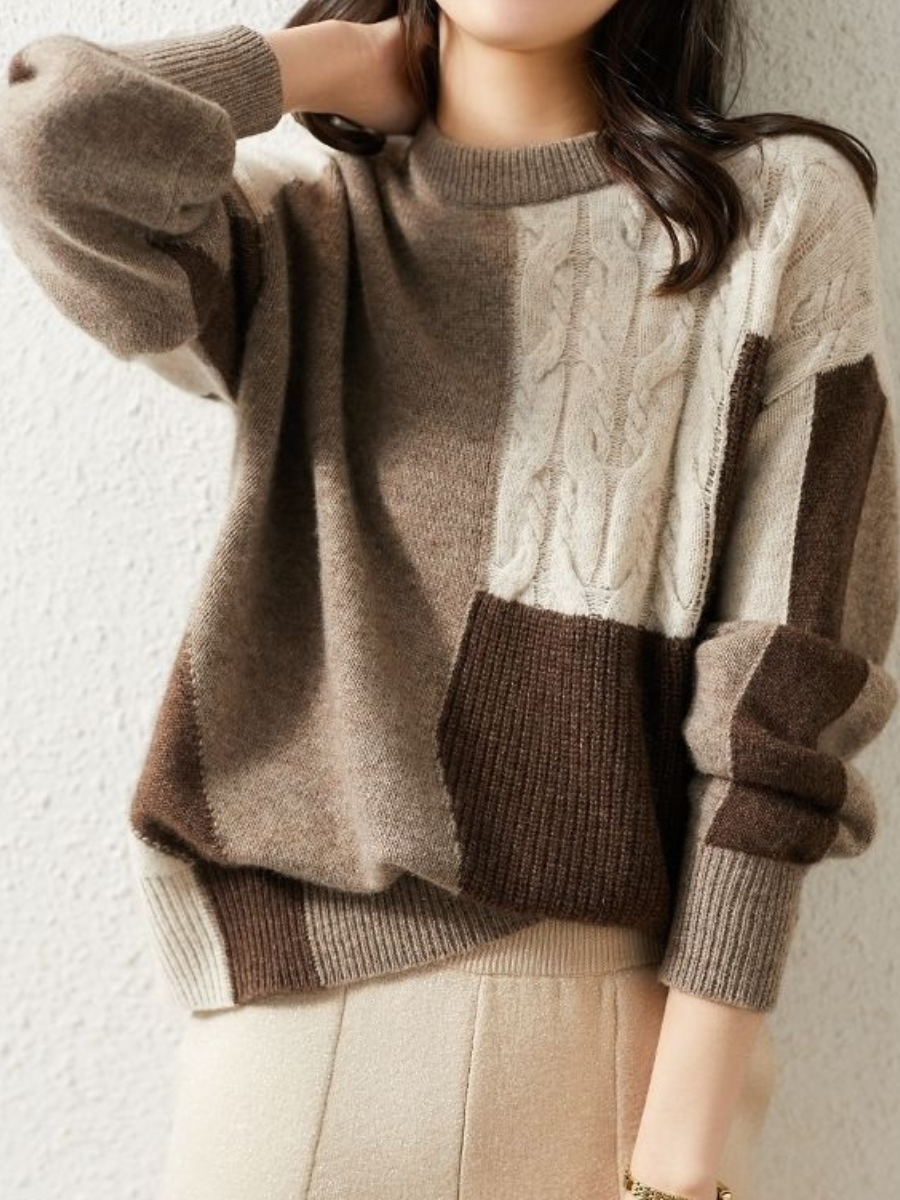 Drune | Chic &amp; stylish knit sweater in contrasting color