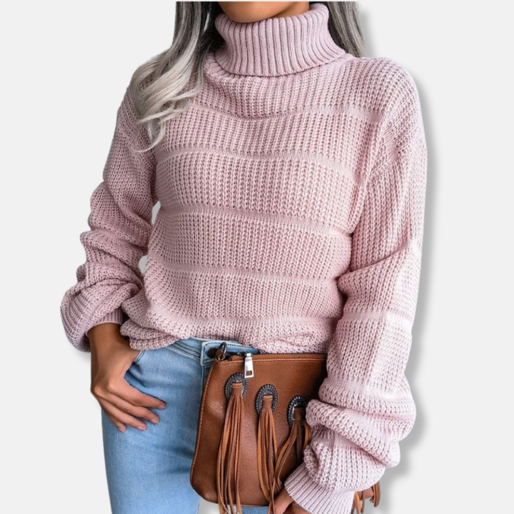 Drune | Rollkragenpullover - Weiches Strickmaterial - Gerippte Optik - Lockere Passform - Langärmlig