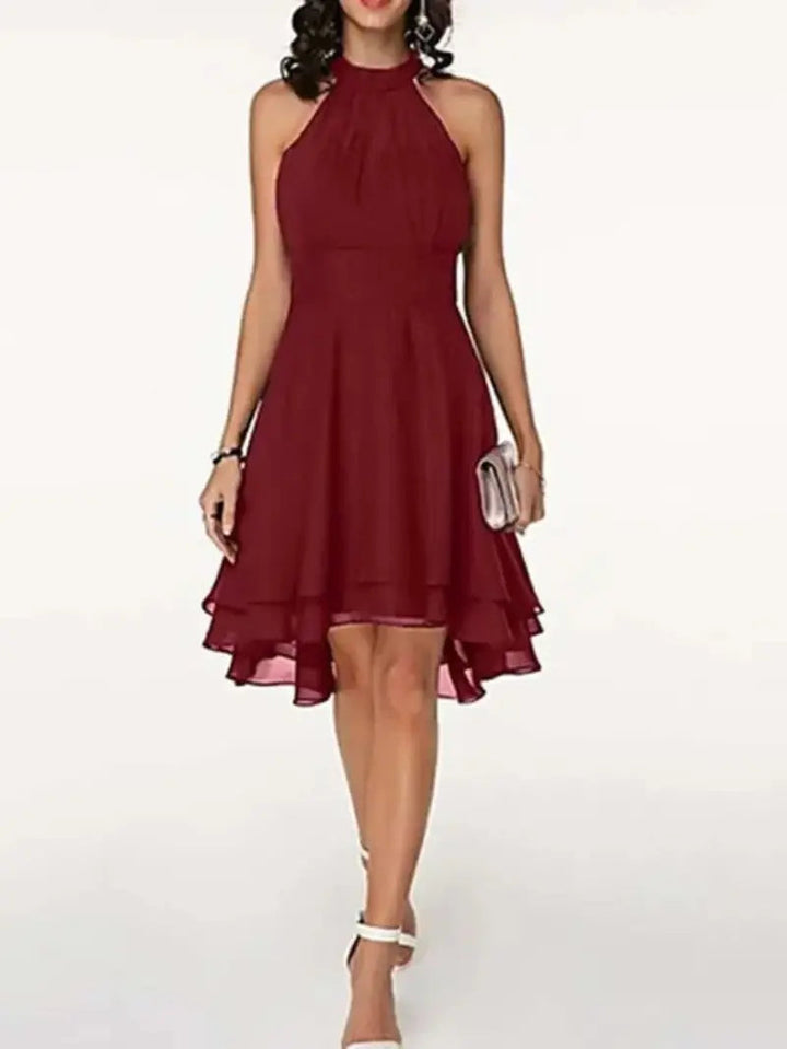 Drune | Elegante Ärmelloses Chiffon Kleid
