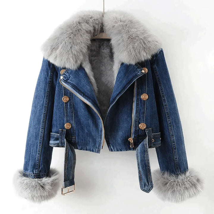 Drune | Elegance Denim &amp; Pelzmantel