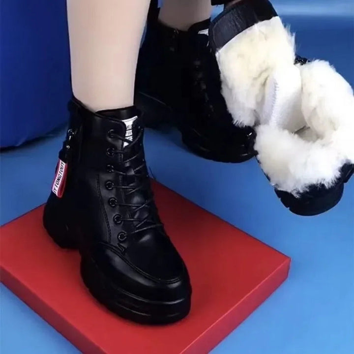Drune | Damen High Top Leder Martin Stiefel ( mit Futter Aus Fell )