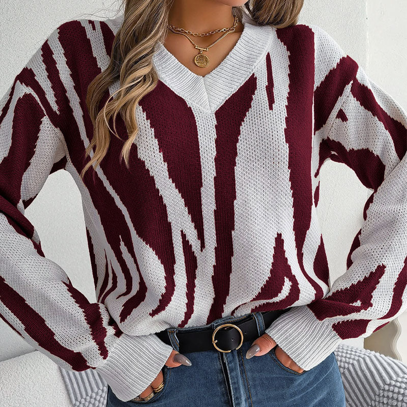 Drune | Modischer Pullover mit Gestricktem Farbblock