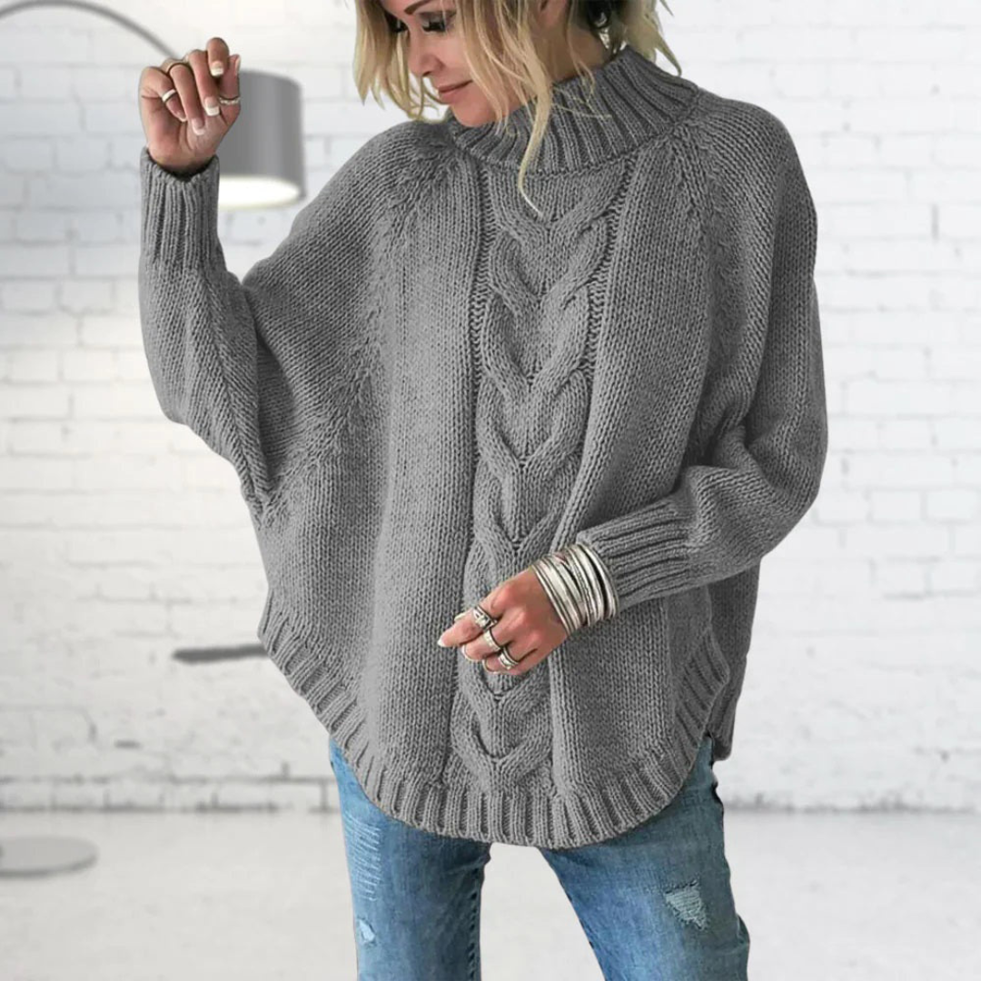Drune - Damen grob gestrickter Rollkragenpullover