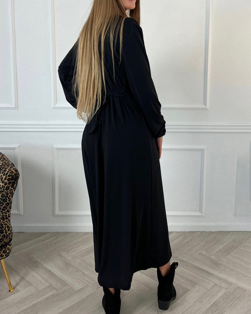 Drune | Einfarbiges Kleid mit Langen Ärmeln
