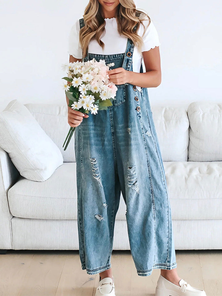 Drune | Denim Jumpsuit Damen Baggy Jeans Overall