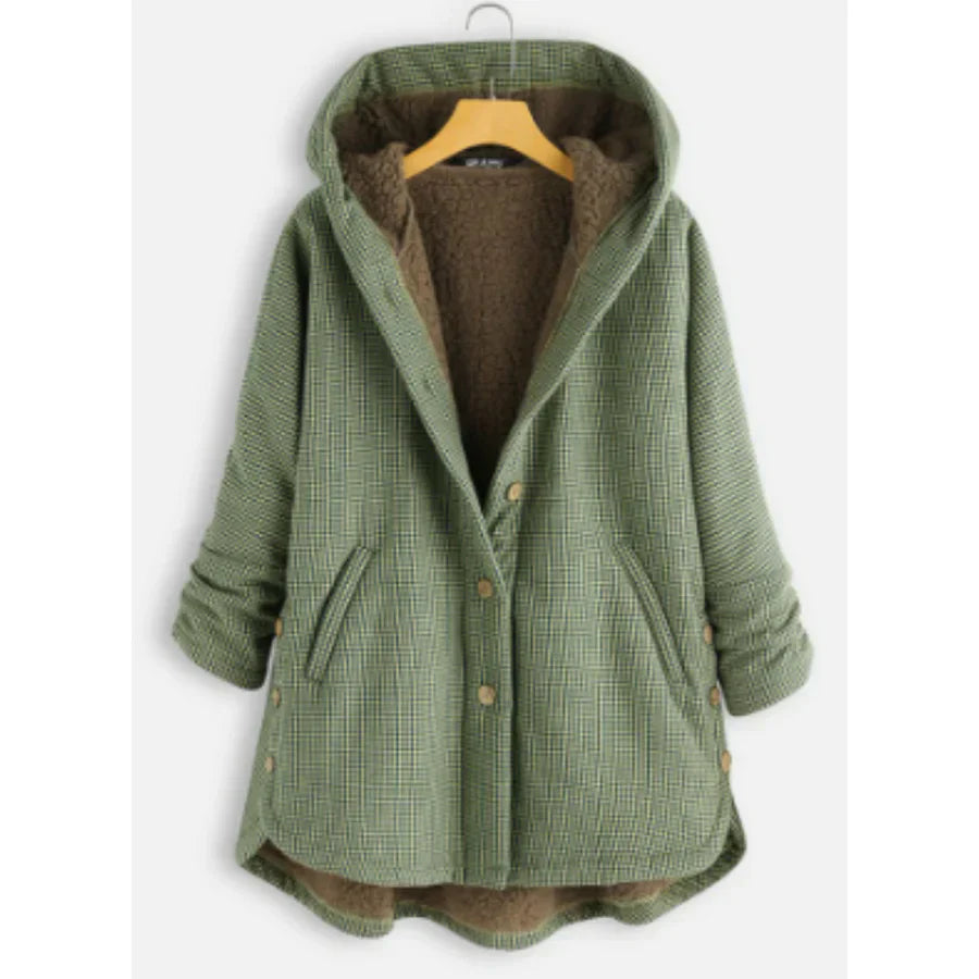 Drune | Kapuze Wollmischung Entspannte Passform Fleece Gep أط القطية Knopfleiste