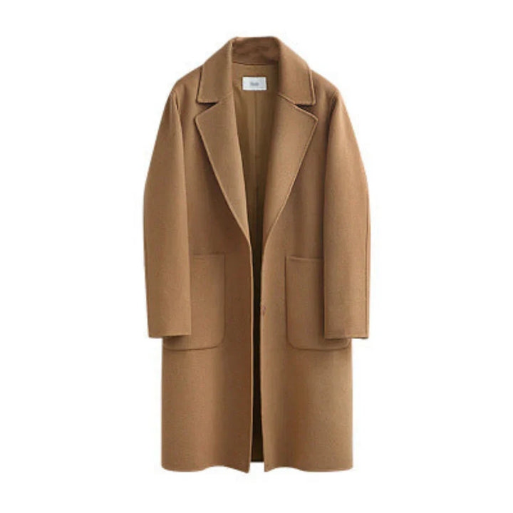 Drune | Trenchcoat - Wollmischung - Lässige Passform - Vollständig Länge - Revers-Taschen